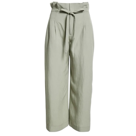 Club Monaco Anreannah Paperbag High Waist Crop Pants size 10 excellent condition - Picture 2 of 15